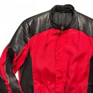 Red and black vintage leather